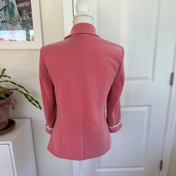 Willow & Clay 3/4 sleeve red and white stripe blazer size small-medium - Picture 5 of 6